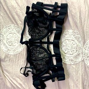 Lace/ straps bra
